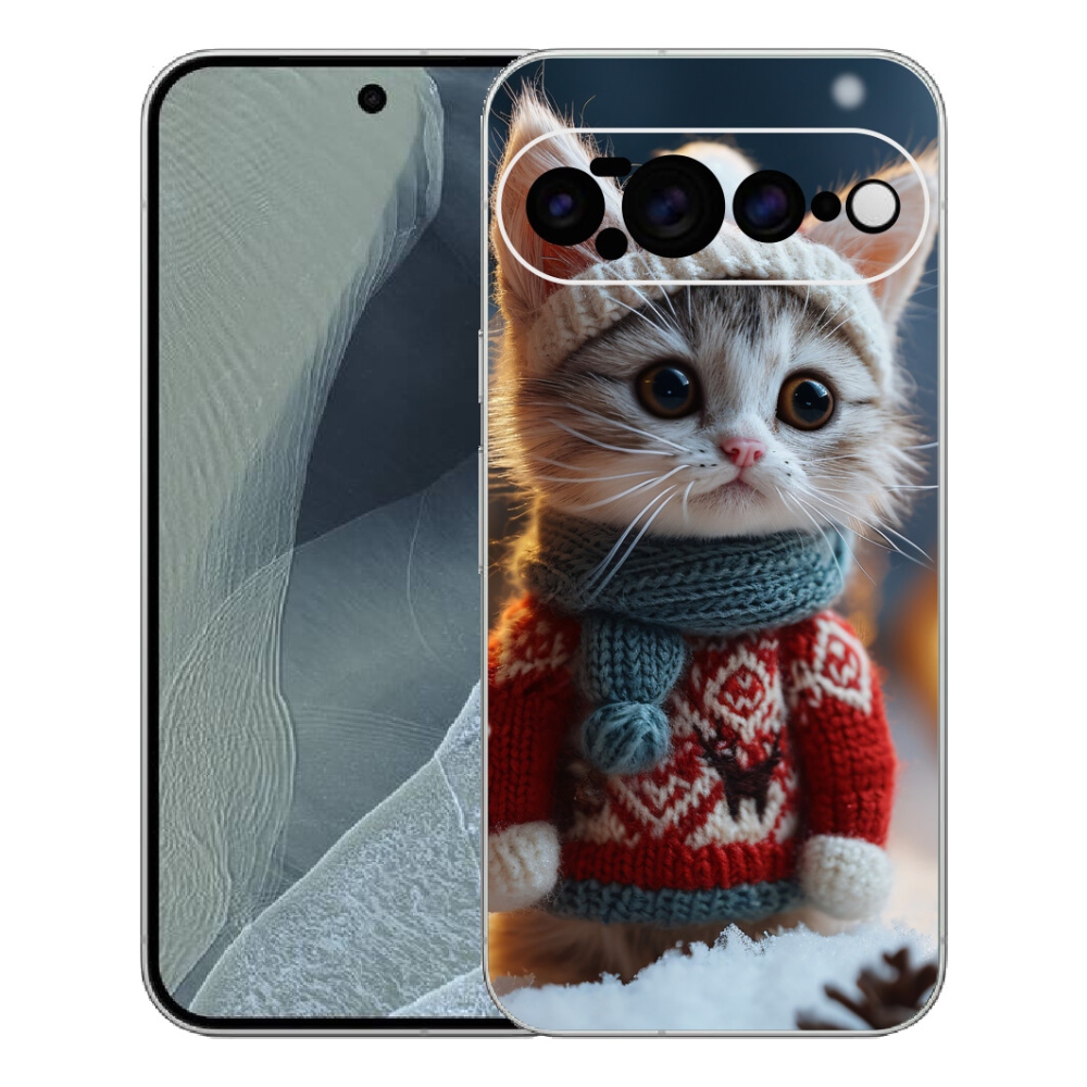 Gélový kryt mmCase na Google Pixel 11 Pro XL - mačiatko vo svetri