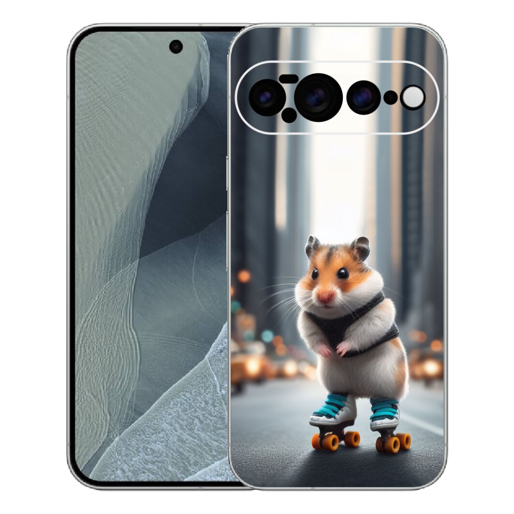 Gélový kryt mmCase na Google Pixel 11 Pro XL - škrečok na korčuliach
