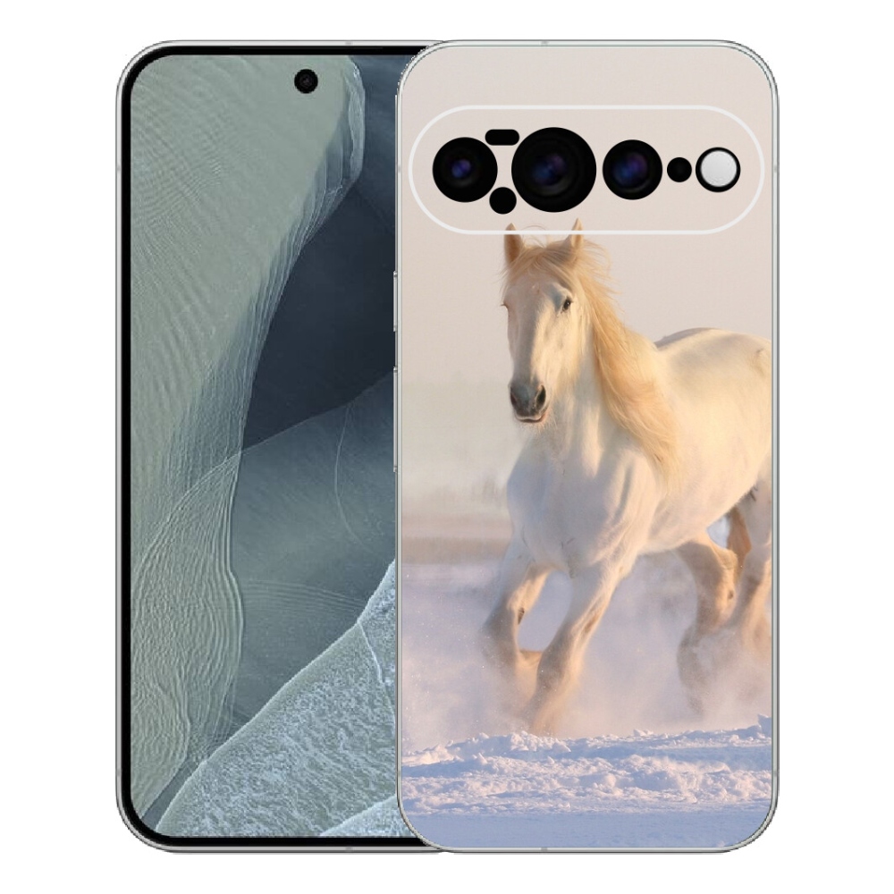 Gélový kryt mmCase na Google Pixel 11 Pro XL - kôň v snehu