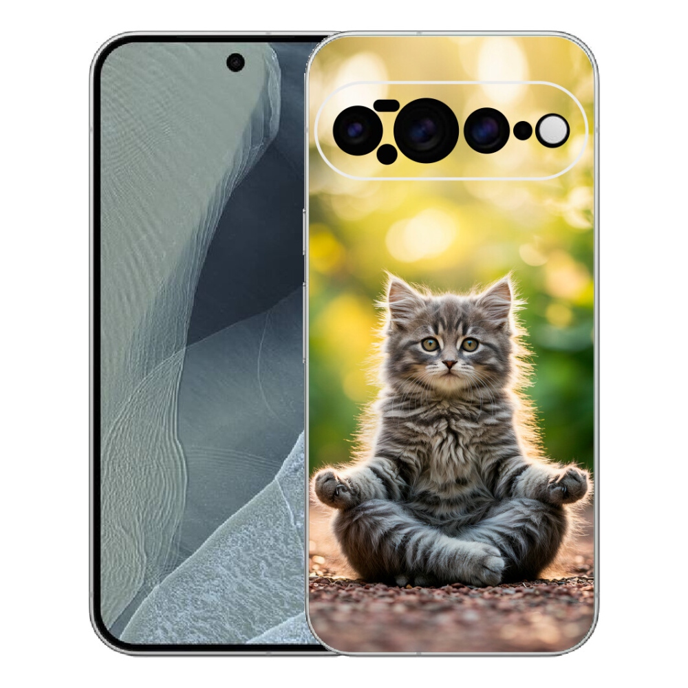 Gélový kryt mmCase na Google Pixel 11 Pro XL - meditujúce mačiatko