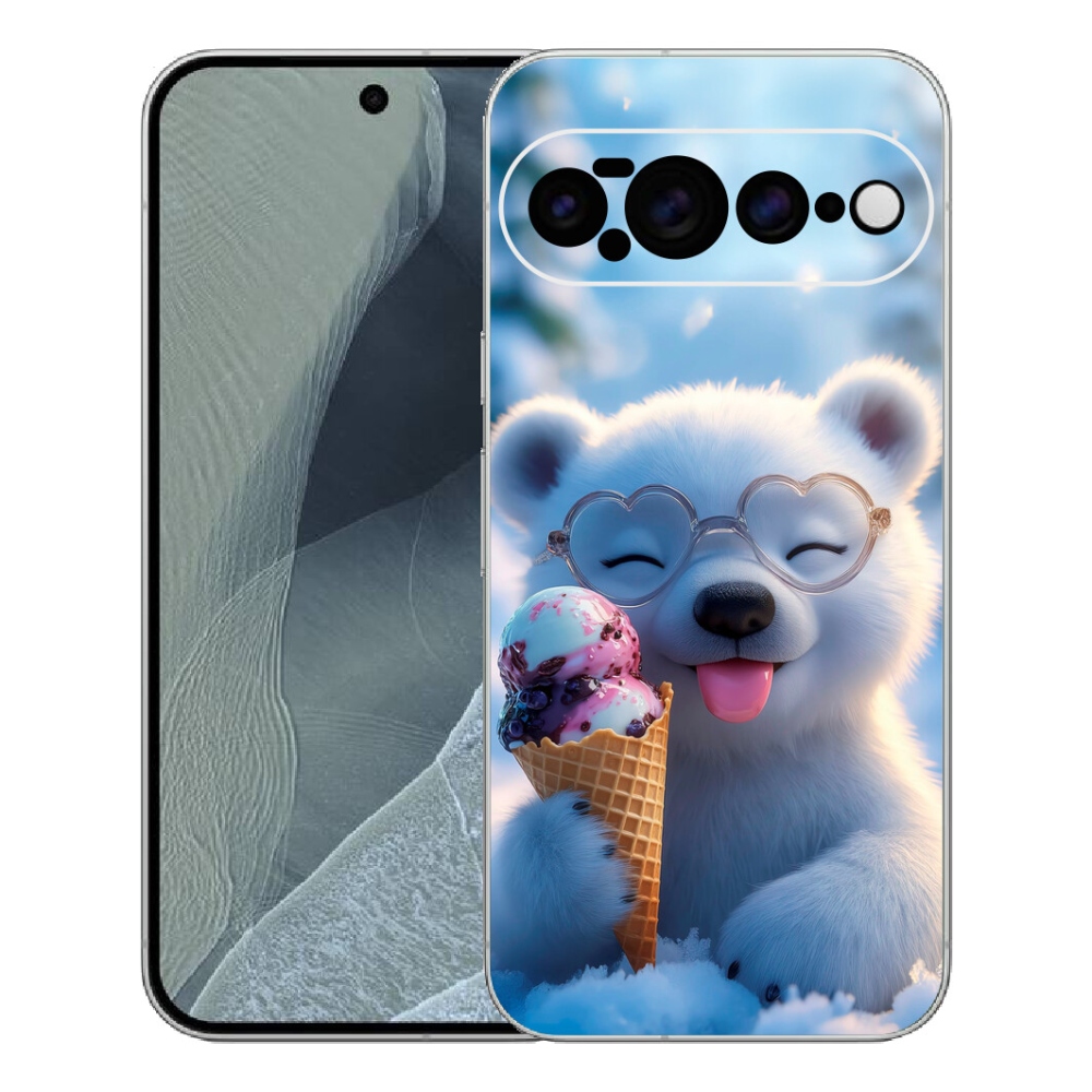 Gélový kryt mmCase na Google Pixel 11 Pro XL - medvedík so zmrzlinou