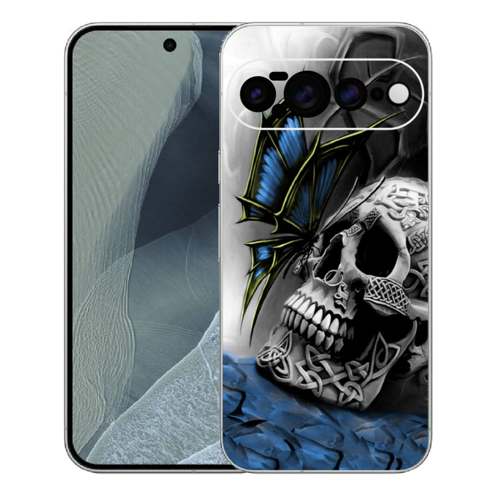 Gélový kryt mmCase na Google Pixel 11 Pro XL - motýľ a lebka