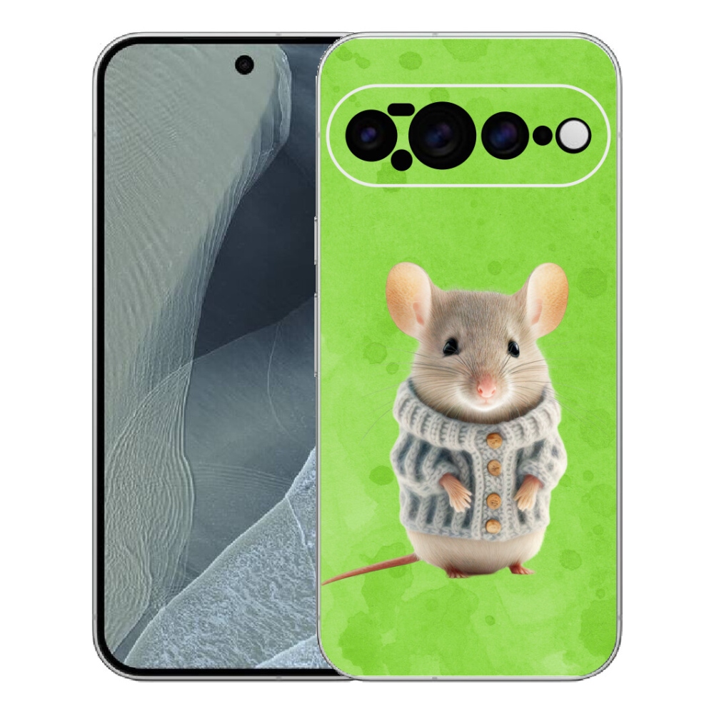 Gélový kryt mmCase na Google Pixel 11 Pro XL - myška vo svetri