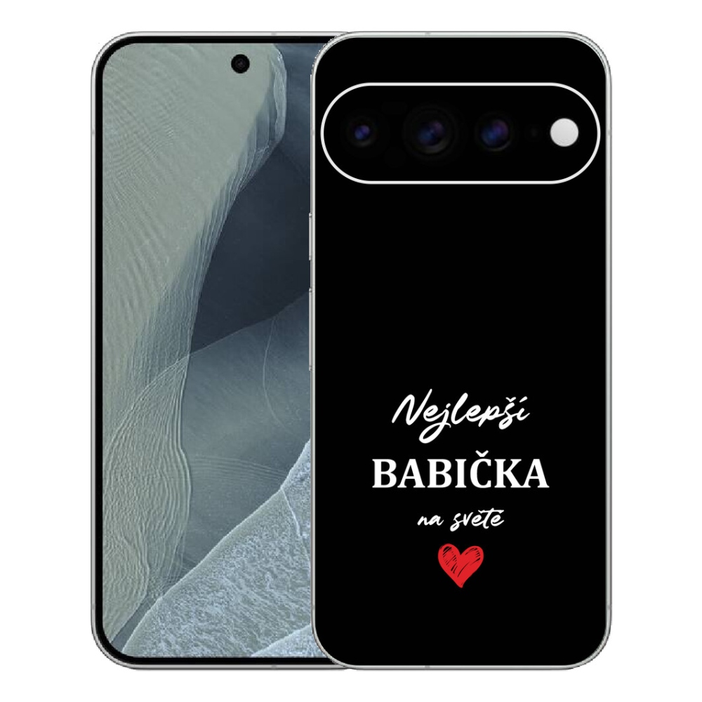 Gélový kryt mmCase na Google Pixel 11 Pro XL - najlepšia babička 1 čierne pozadie