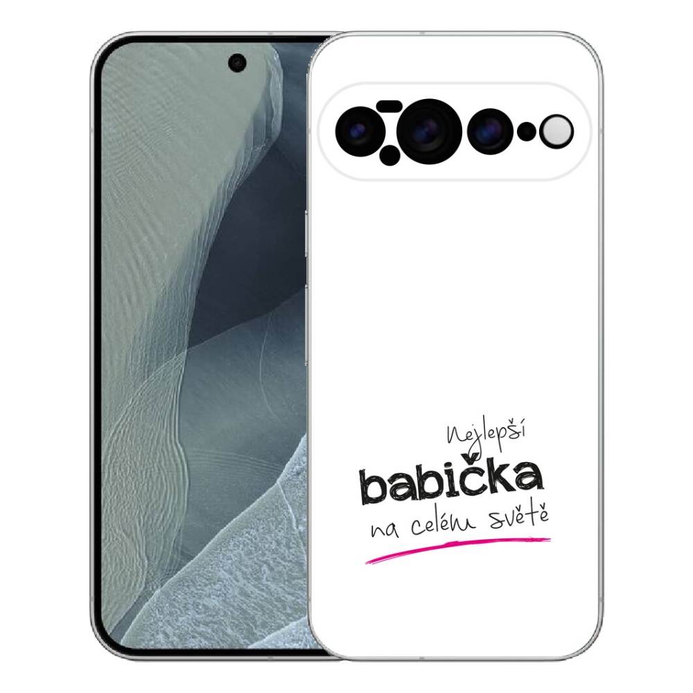 Gélový kryt mmCase na Google Pixel 11 Pro XL - najlepšia babička 4 biele pozadie