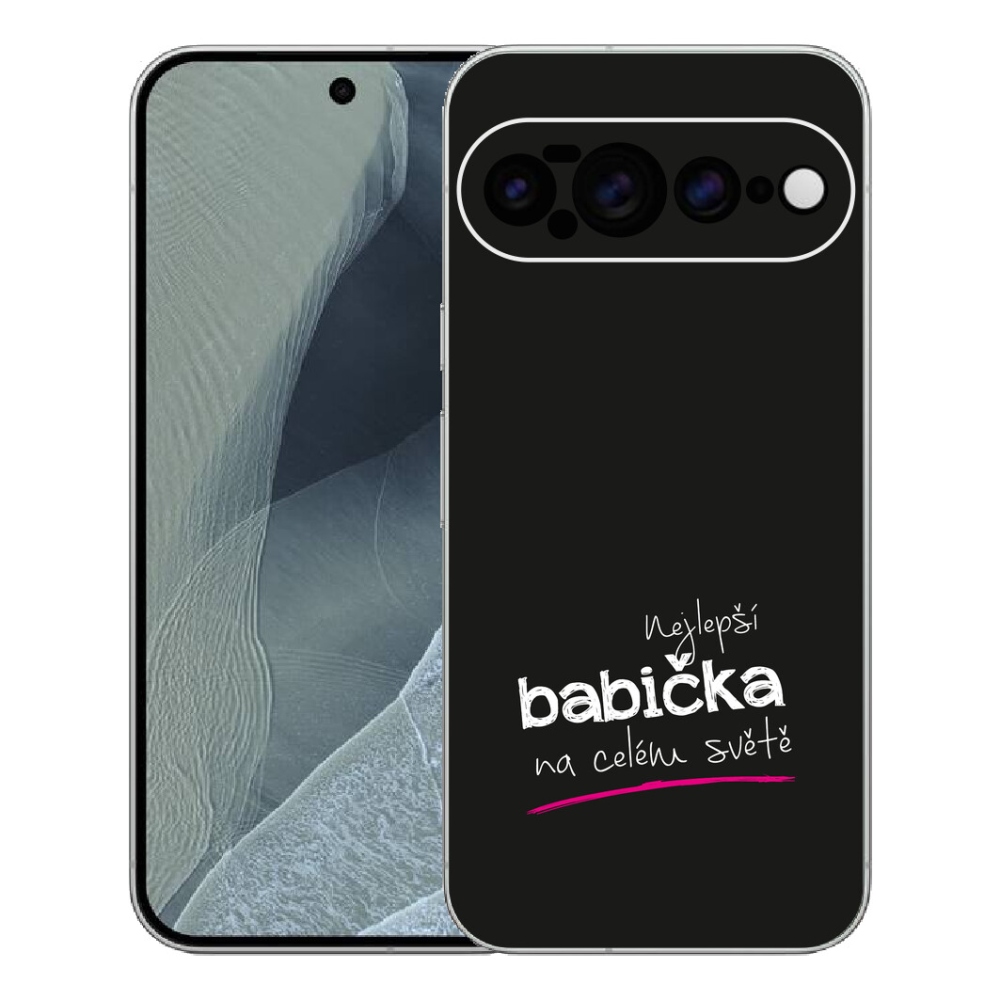 Gélový kryt mmCase na Google Pixel 11 Pro XL - najlepšia babička 4 čierne pozadie