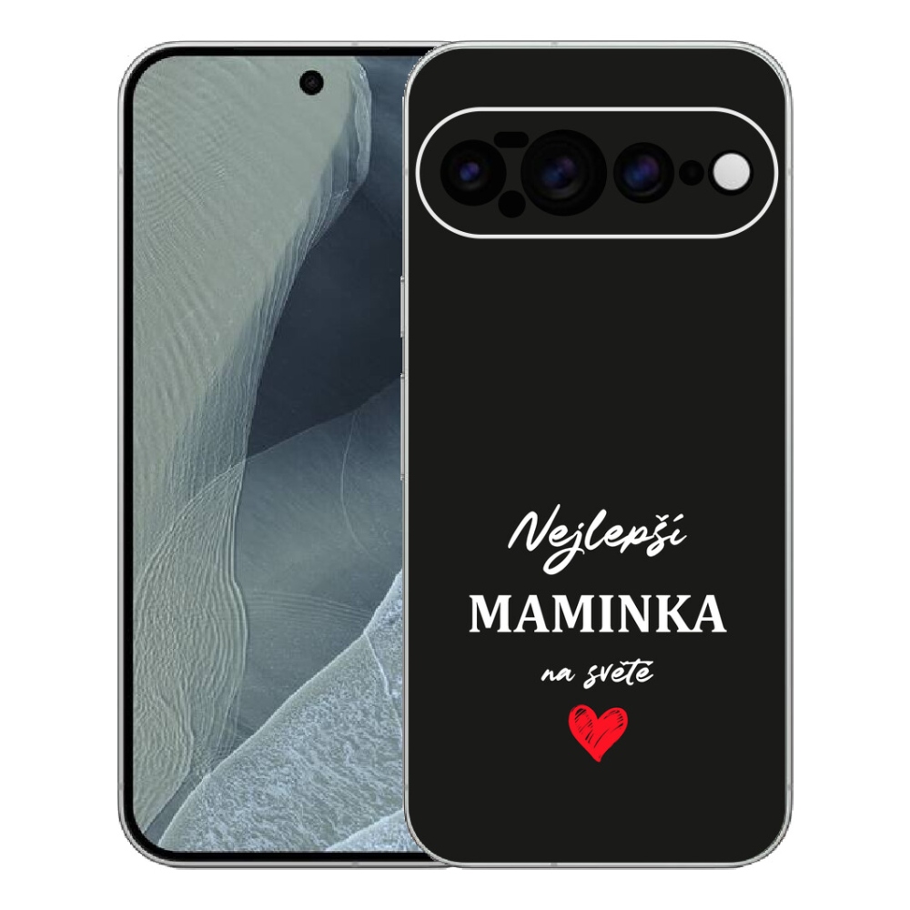 Gélový kryt mmCase na Google Pixel 11 Pro XL - najlepšia mamička 1 čierne pozadie