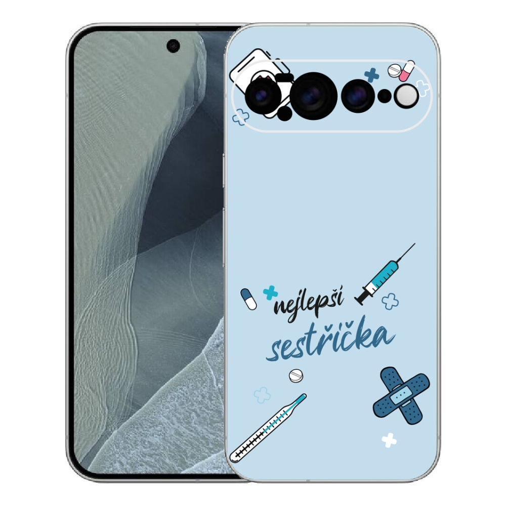 Gélový kryt mmCase na Google Pixel 11 Pro XL - najlepšia sestrička modré pozadie