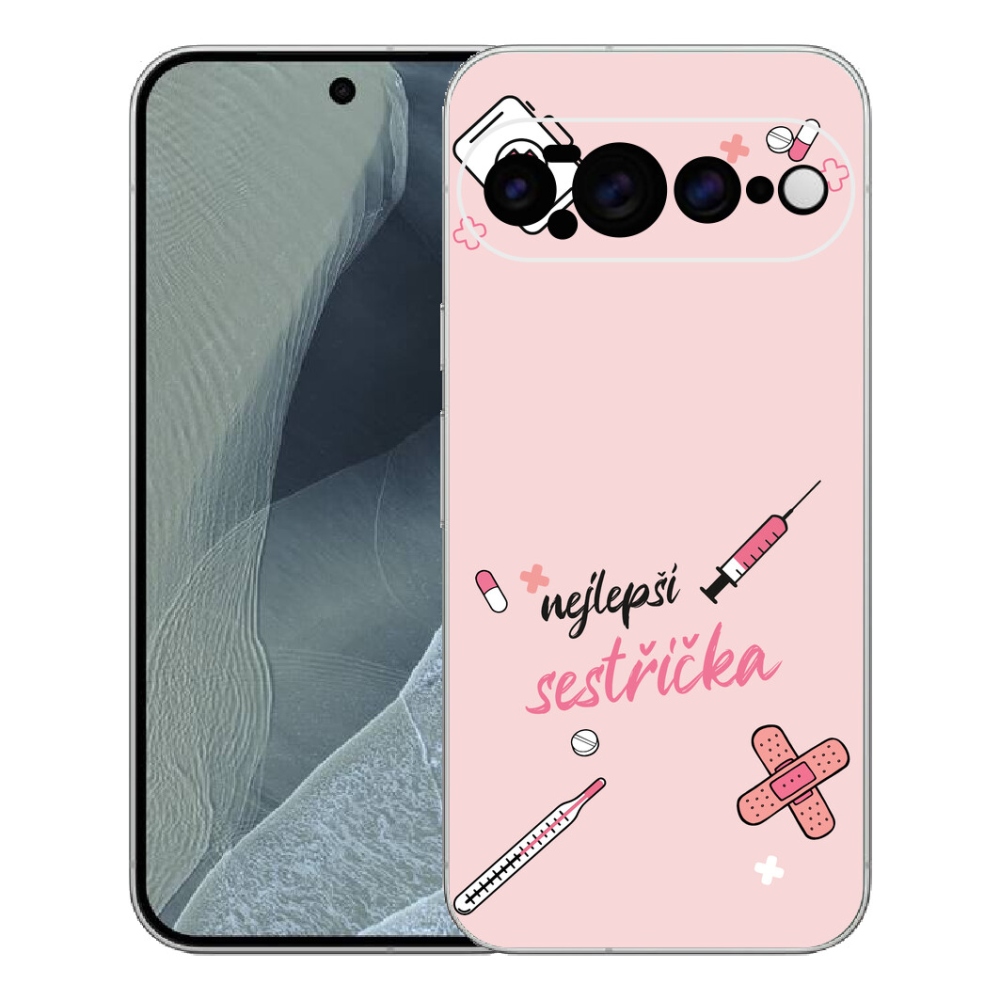 Gélový kryt mmCase na Google Pixel 11 Pro XL - najlepšia sestrička ružové pozadie