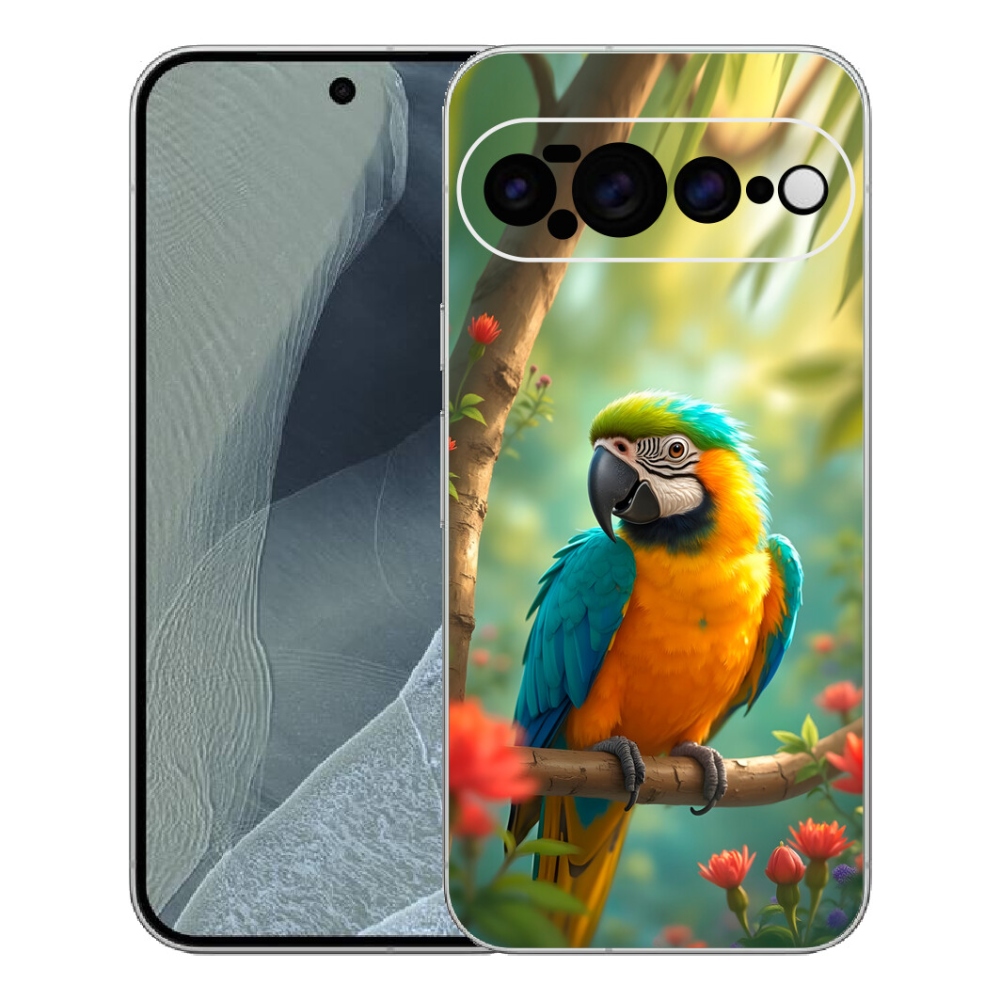 Gélový kryt mmCase na Google Pixel 11 Pro XL - papagáj ara modrožltá