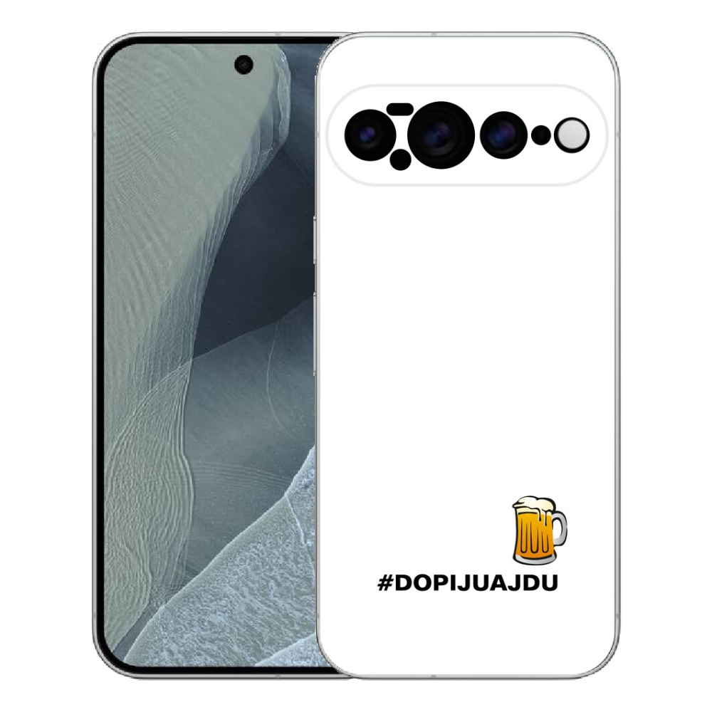 Gélový kryt mmCase na Google Pixel 11 Pro XL - pivný motív 1 biele pozadie
