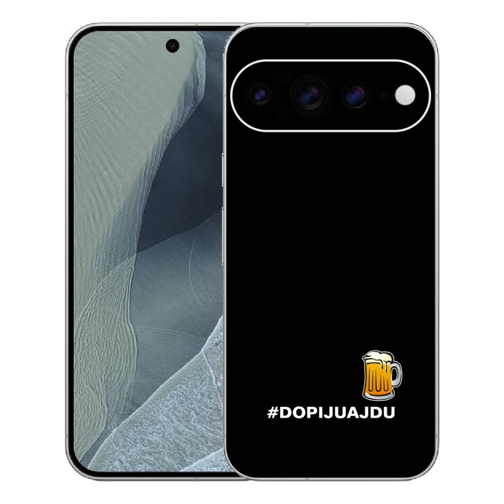 Gélový kryt mmCase na Google Pixel 11 Pro XL - pivný motív 1 čierne pozadie