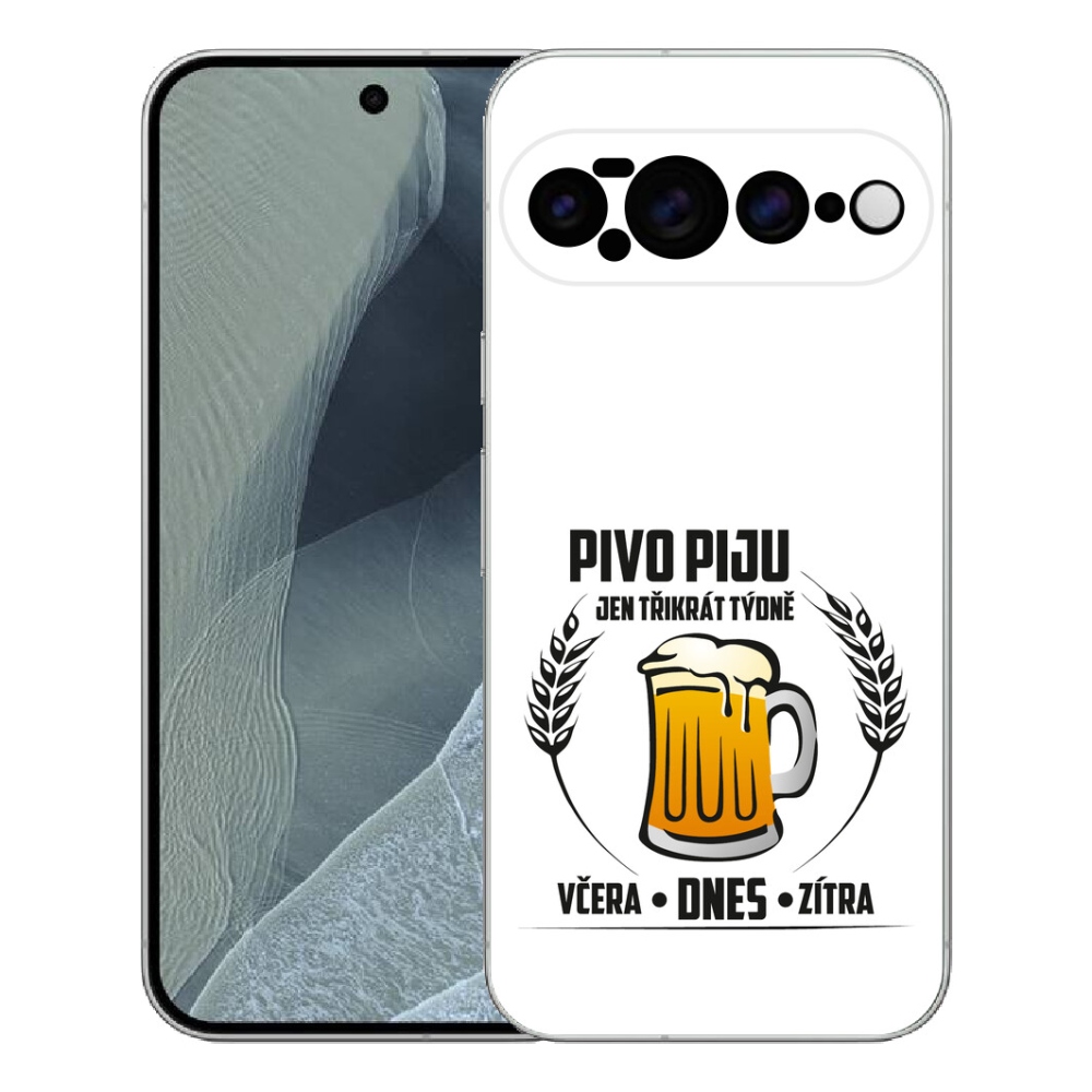 Gélový kryt mmCase na Google Pixel 11 Pro XL - pivný motív biele pozadie