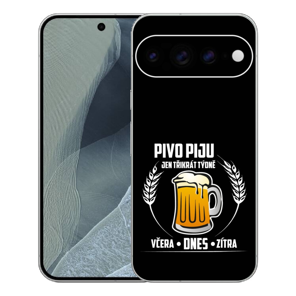 Gélový kryt mmCase na Google Pixel 11 Pro XL - pivný motív čierne pozadie