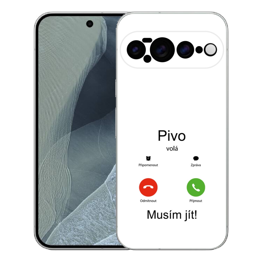 Gélový kryt mmCase na Google Pixel 11 Pro XL - pivo volá biele pozadie