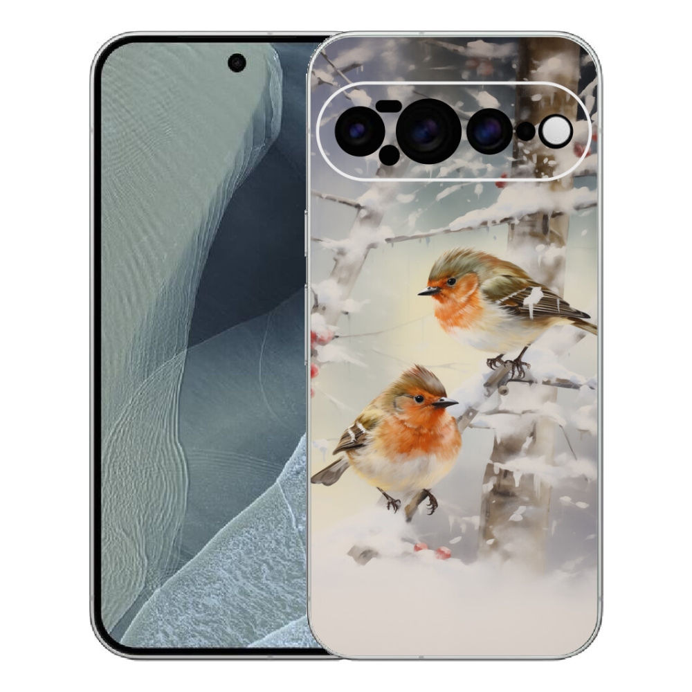 Gélový kryt mmCase na Google Pixel 11 Pro XL - vtáčiky v zime