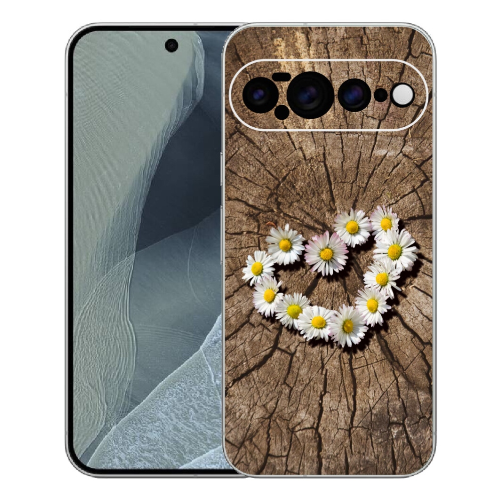 Gélový kryt mmCase na Google Pixel 11 Pro XL - srdce z margaréty