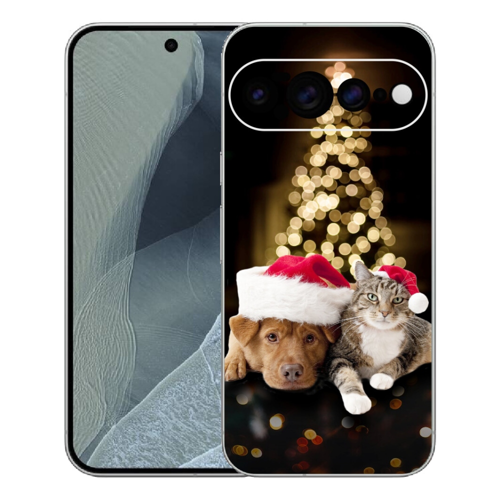 Gélový kryt mmCase na Google Pixel 11 Pro XL - vianočný pes a mačka