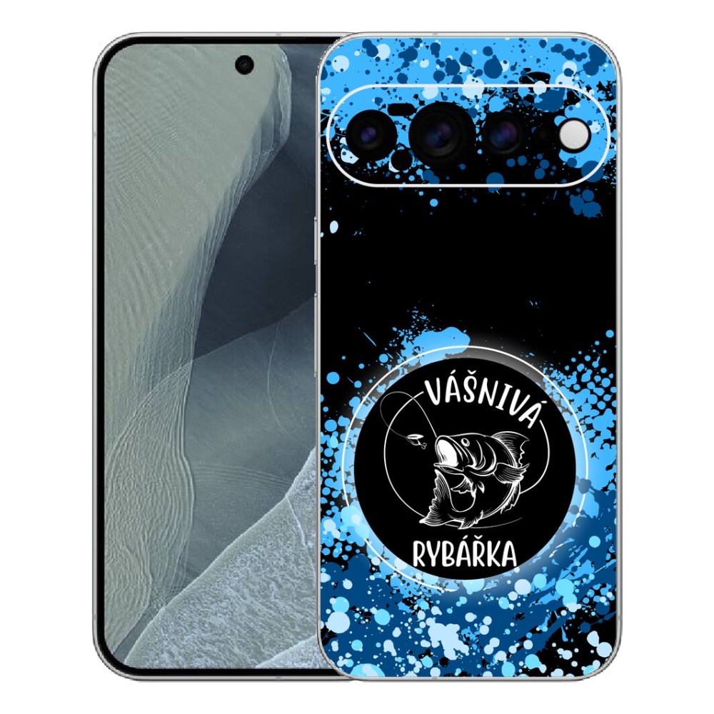 Gélový kryt mmCase na Google Pixel 11 Pro XL - vášnivá rybárka čierne pozadie