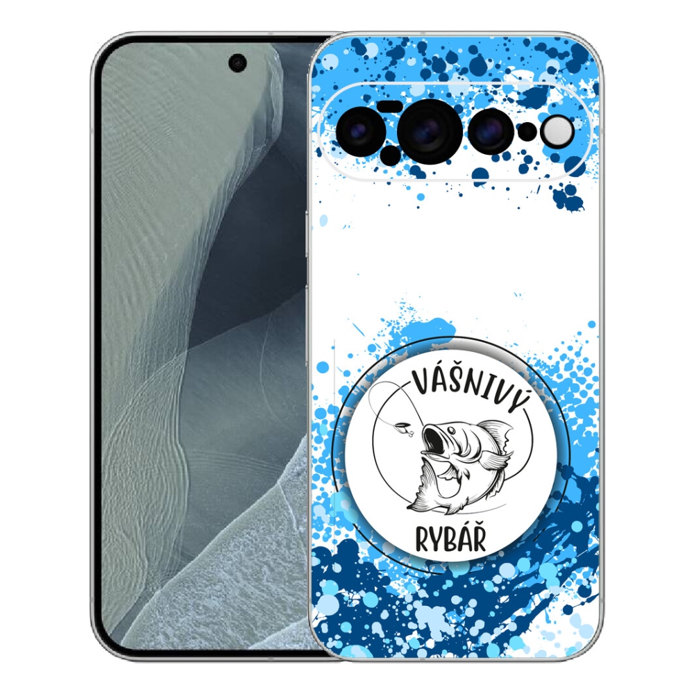 Gélový kryt mmCase na Google Pixel 11 Pro XL - vášnivý rybár biele pozadie