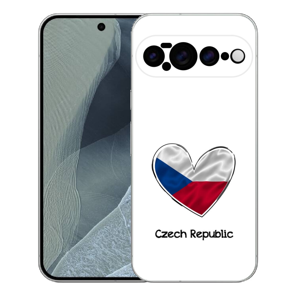 Gélový kryt mmCase na Google Pixel 11 Pro XL - vlajka srdca biele pozadie