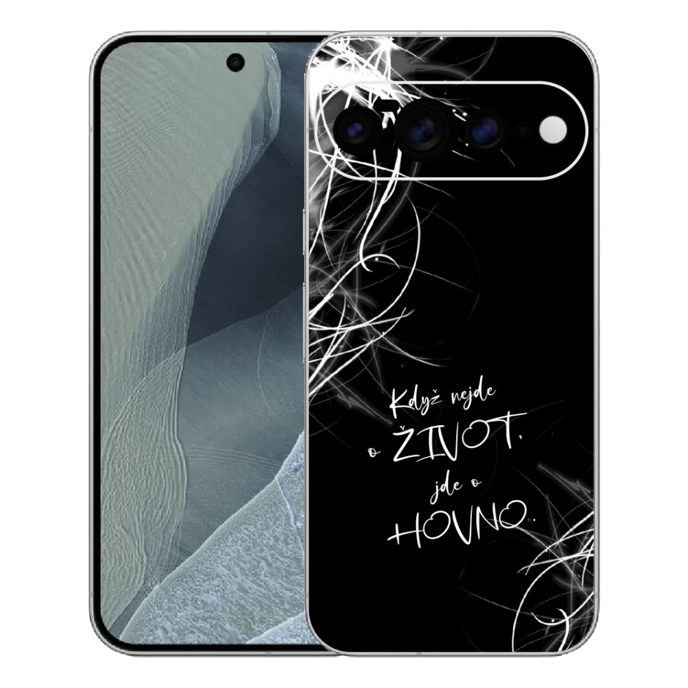 Gélový kryt mmCase na Google Pixel 11 Pro XL - vtipný text 16 čierne pozadie