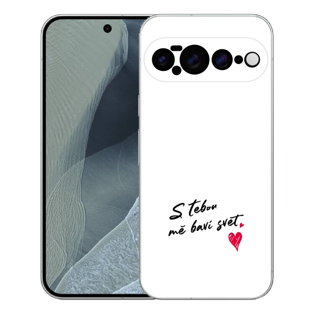 Gélový kryt mmCase na Google Pixel 11 Pro XL - zamilovaný text 1 biele pozadie