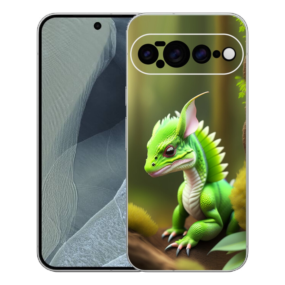 Gélový kryt mmCase na Google Pixel 11 Pro XL - zelený dráčik