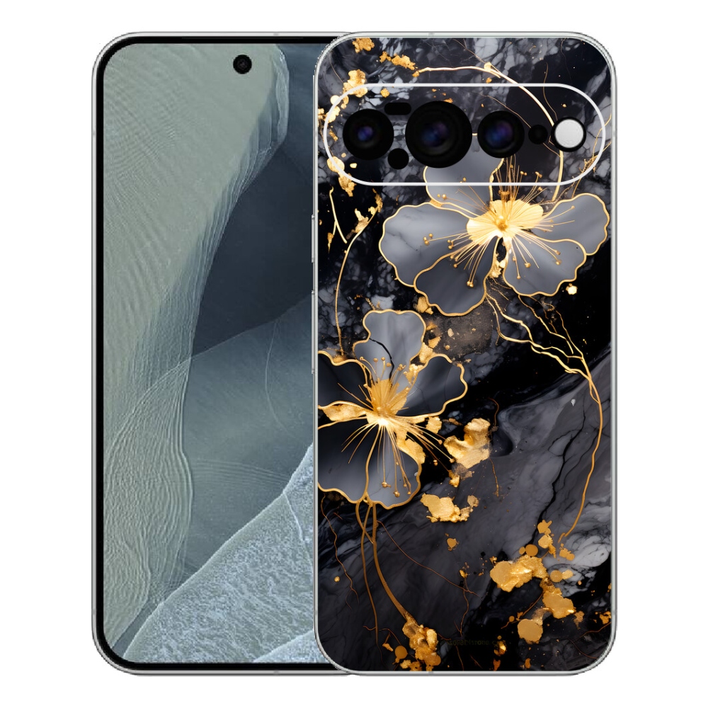 Gélový kryt mmCase na Google Pixel 11 Pro XL - zlaté kvety