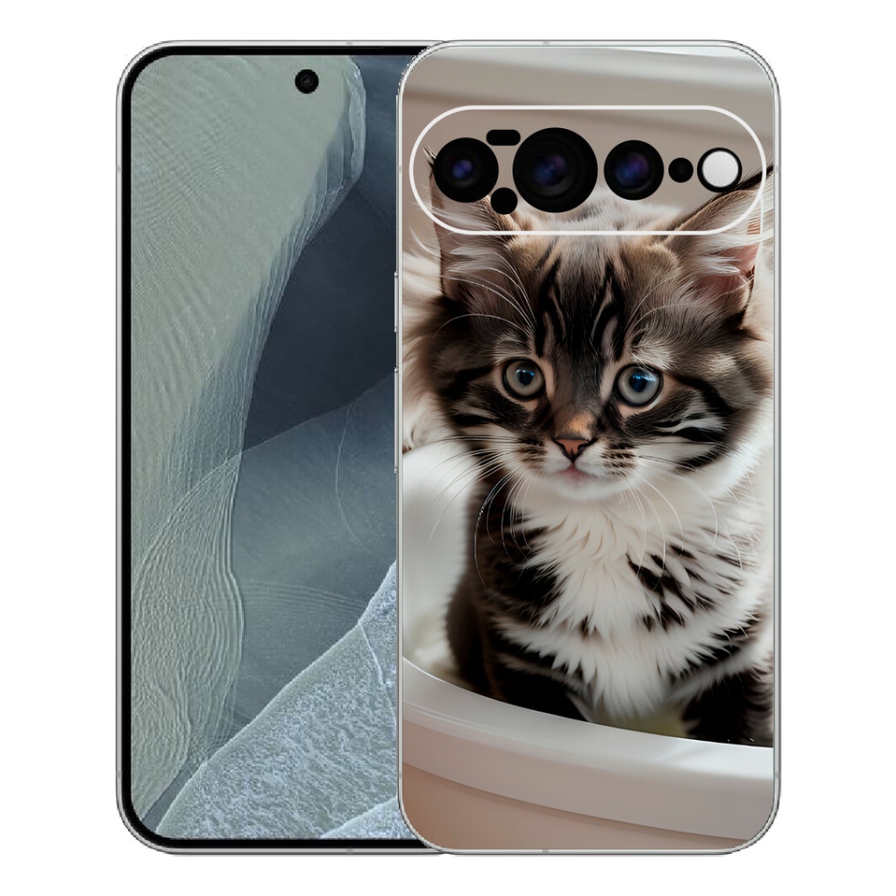 Gélový kryt mmCase na Google Pixel 11 Pro XL - zvedavé mačiatko