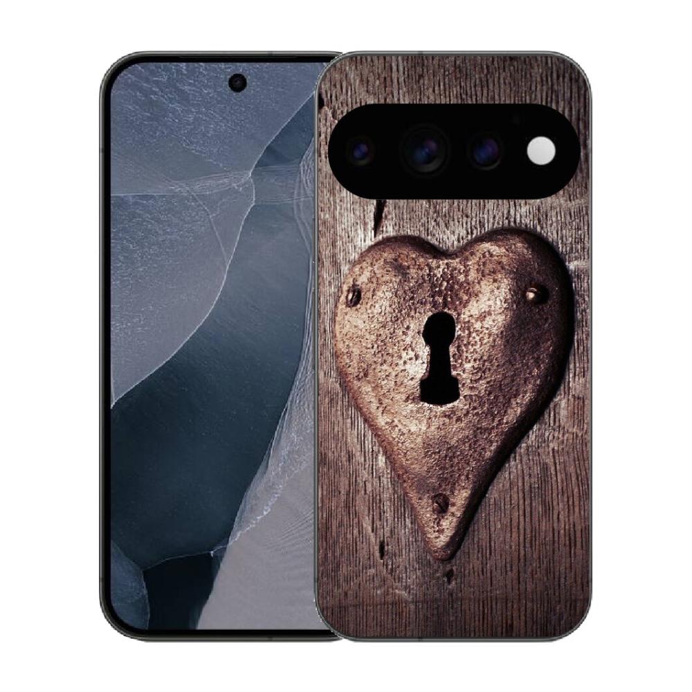 Gélový kryt mmCase na Google Pixel 11 Pro - zámok v tvare srdca