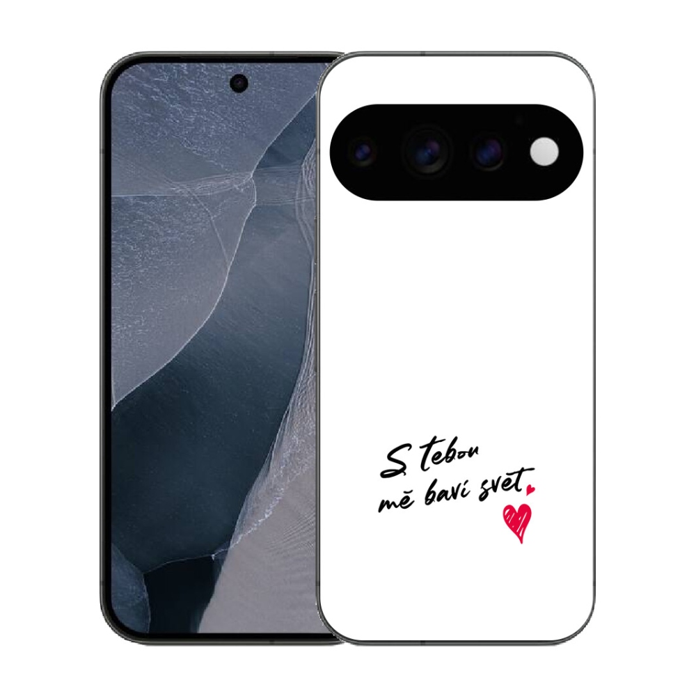 Gélový kryt mmCase na Google Pixel 11 Pro - zamilovaný text 1 biele pozadie
