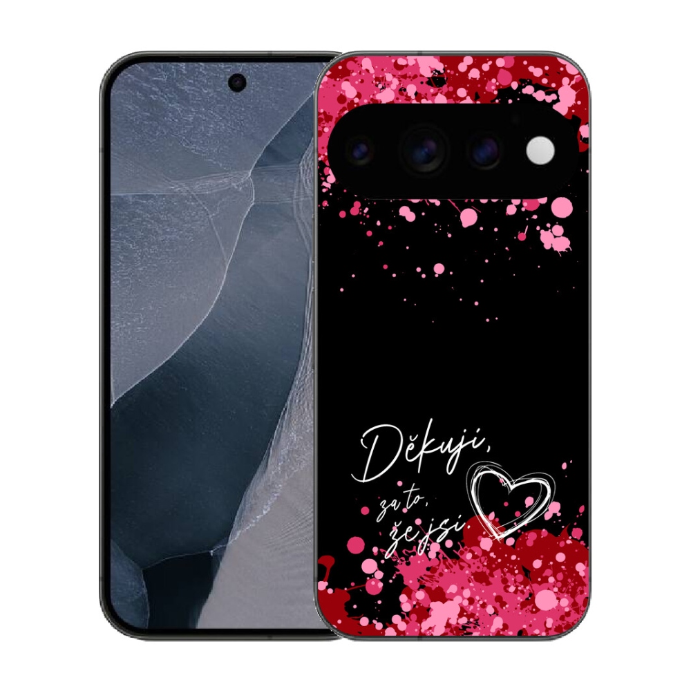 Gélový kryt mmCase na Google Pixel 11 Pro - zamilovaný text 2 čierne pozadie