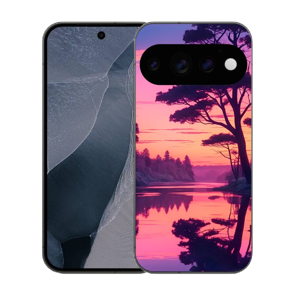 Gélový kryt mmCase na Google Pixel 11 Pro - západ slnka nad jazerom
