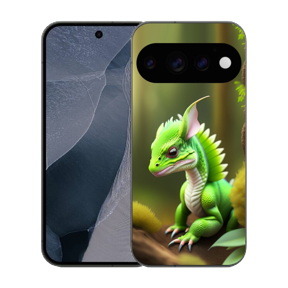 Gélový kryt mmCase na Google Pixel 11 Pro - zelený dráčik