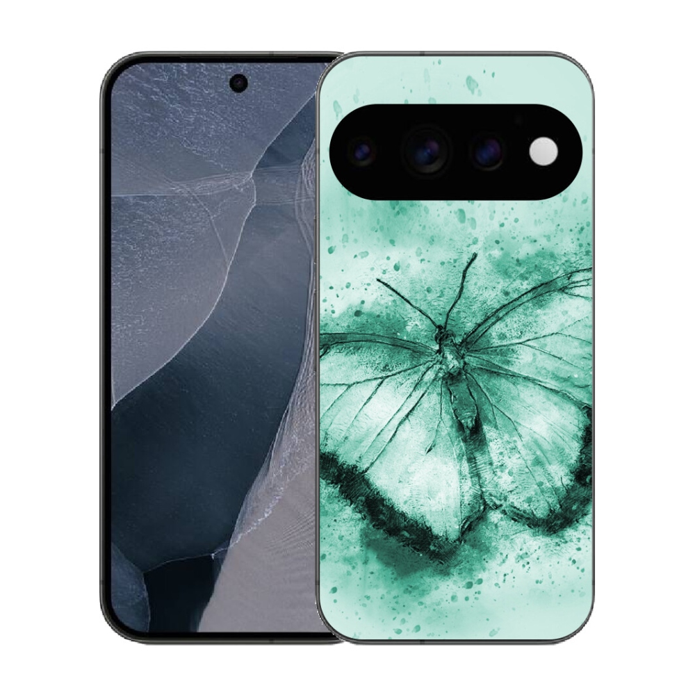 Gélový kryt mmCase na Google Pixel 11 Pro - zelený motýľ