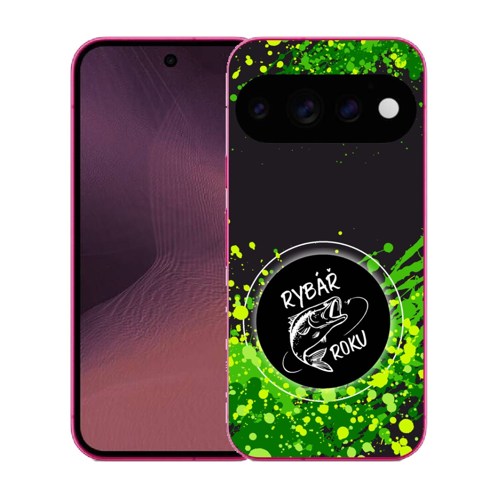 Gélový kryt mmCase na Google Pixel 11 - rybár roku čierne pozadie