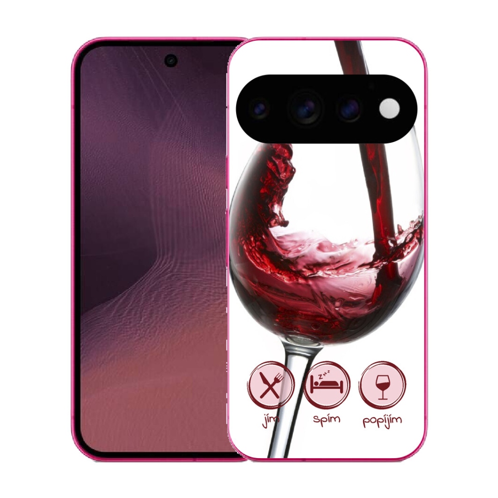 Gélový kryt mmCase na Google Pixel 11 - pohár vína červené