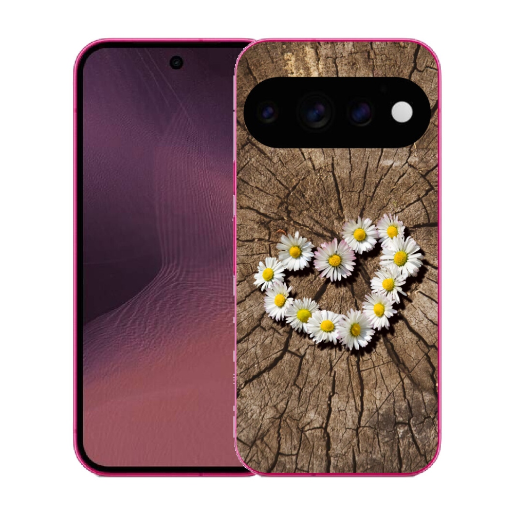 Gélový kryt mmCase na Google Pixel 11 - srdce z margaréty
