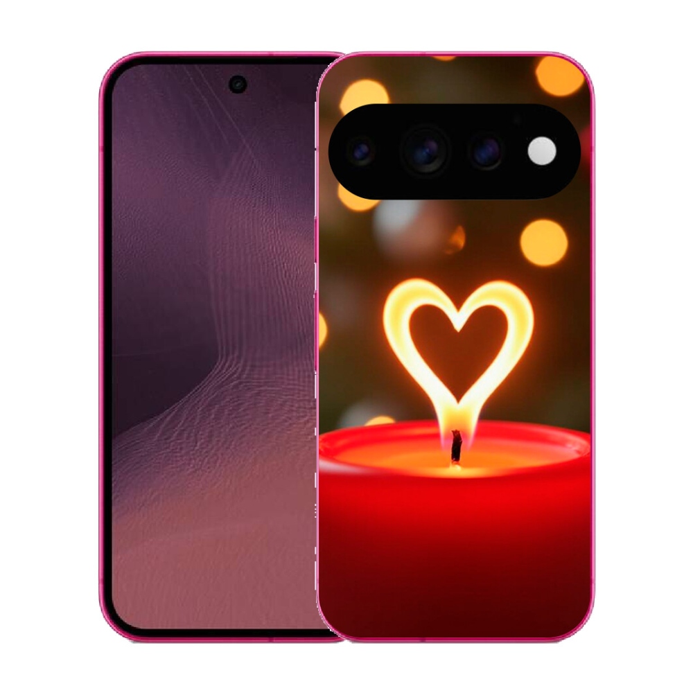 Gélový kryt mmCase na Google Pixel 11 - srdce z plameňa