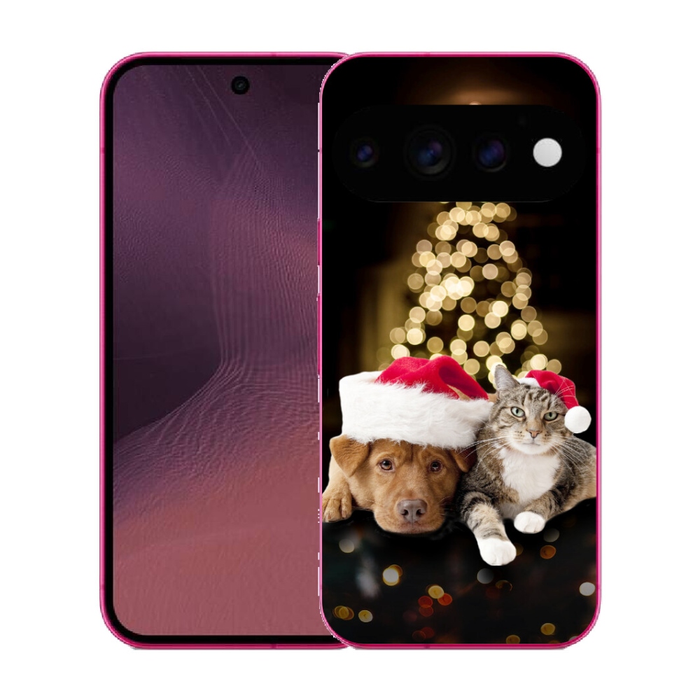 Gélový kryt mmCase na Google Pixel 11 - vianočný pes a mačka