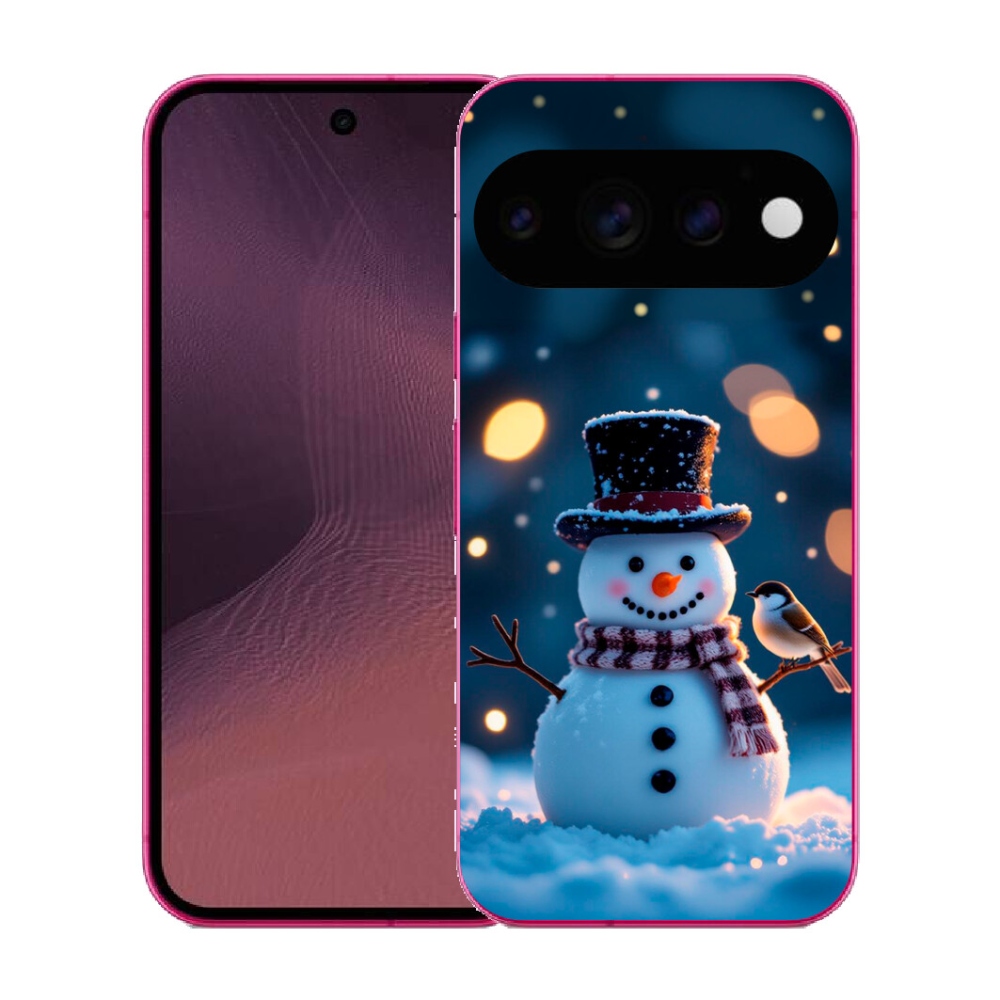 Gélový kryt mmCase na Google Pixel 11 - vianočný snehuliak
