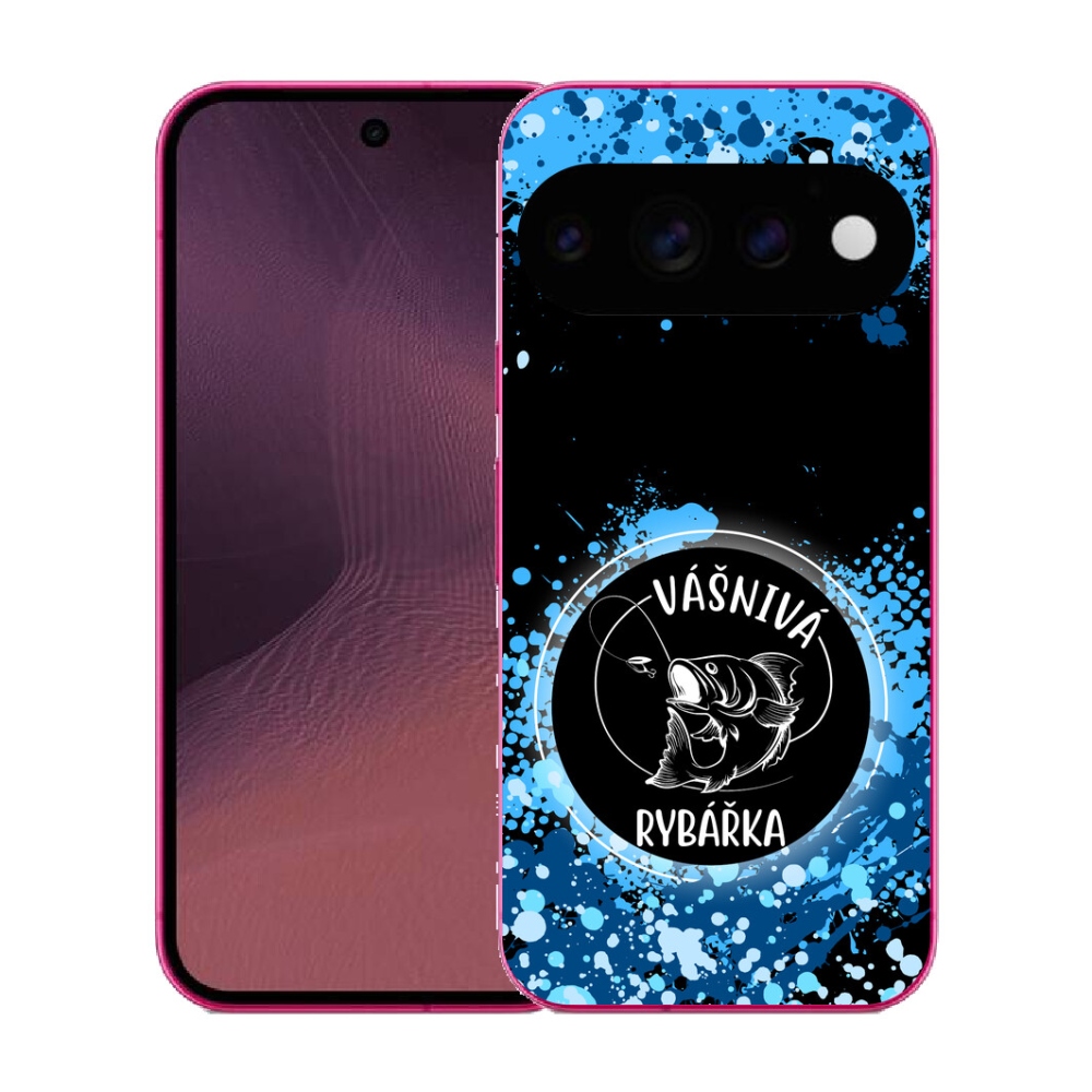 Gélový kryt mmCase na Google Pixel 11 - vášnivá rybárka čierne pozadie