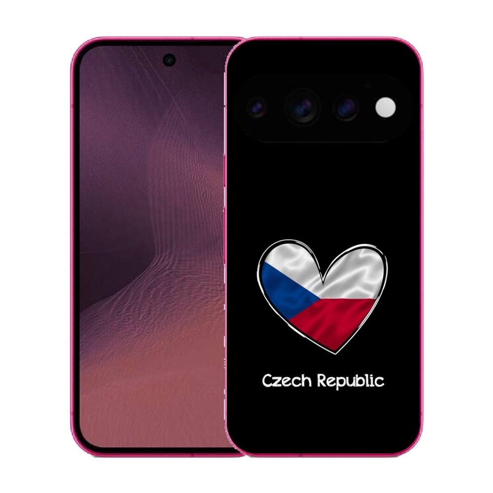 Gélový kryt mmCase na Google Pixel 11 - vlajka srdca čierne pozadie