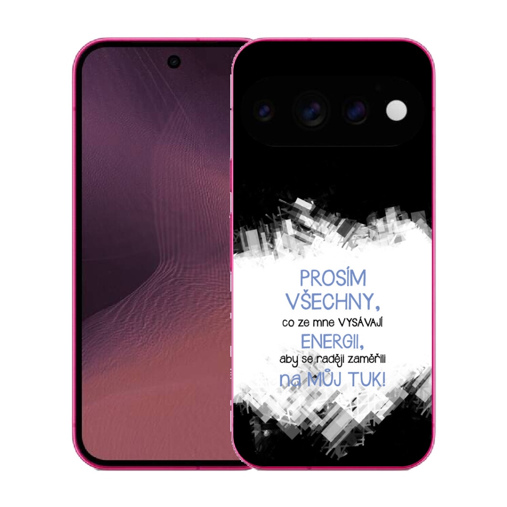 Gélový kryt mmCase na Google Pixel 11 - vtipný text 1 modrý