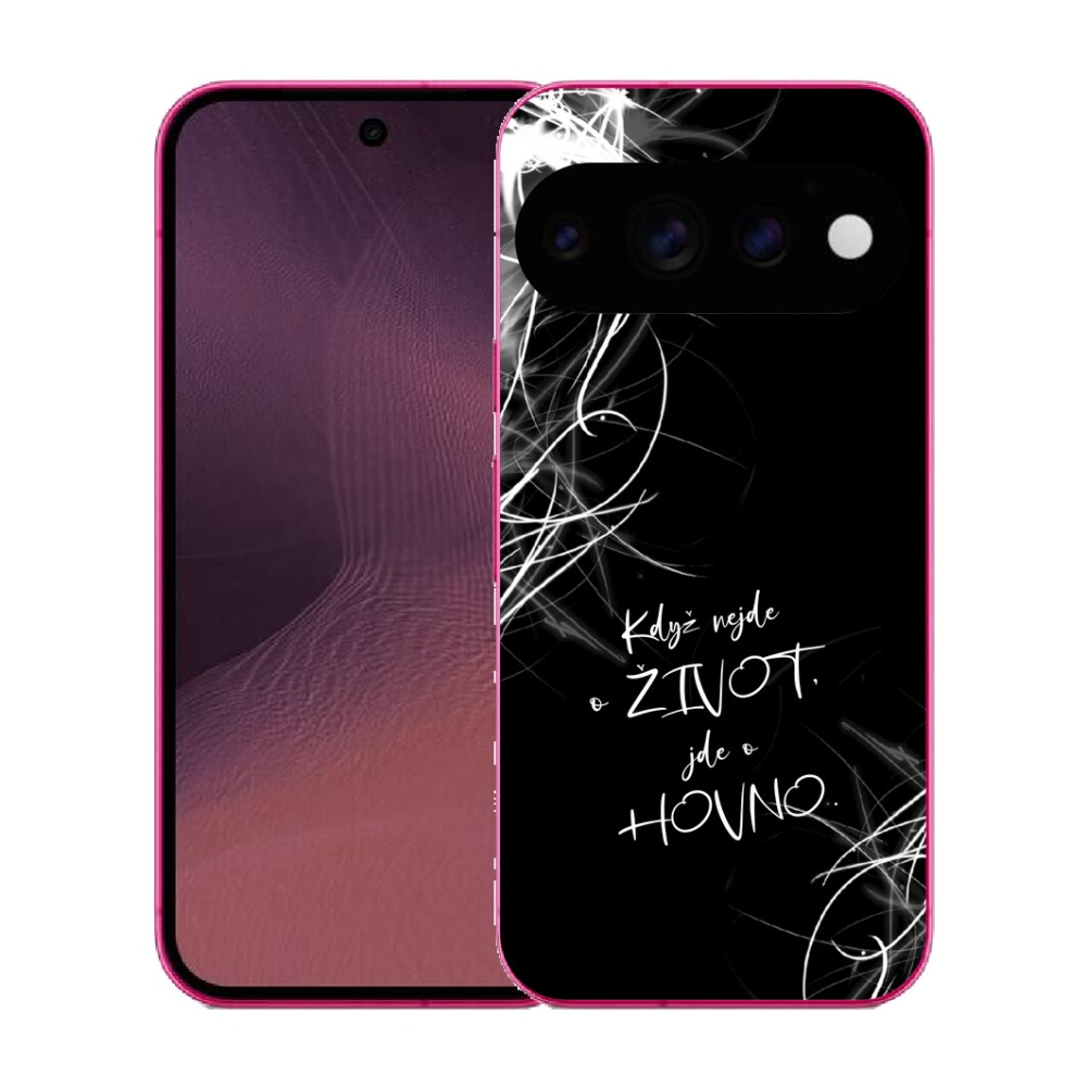 Gélový kryt mmCase na Google Pixel 11 - vtipný text 16 čierne pozadie