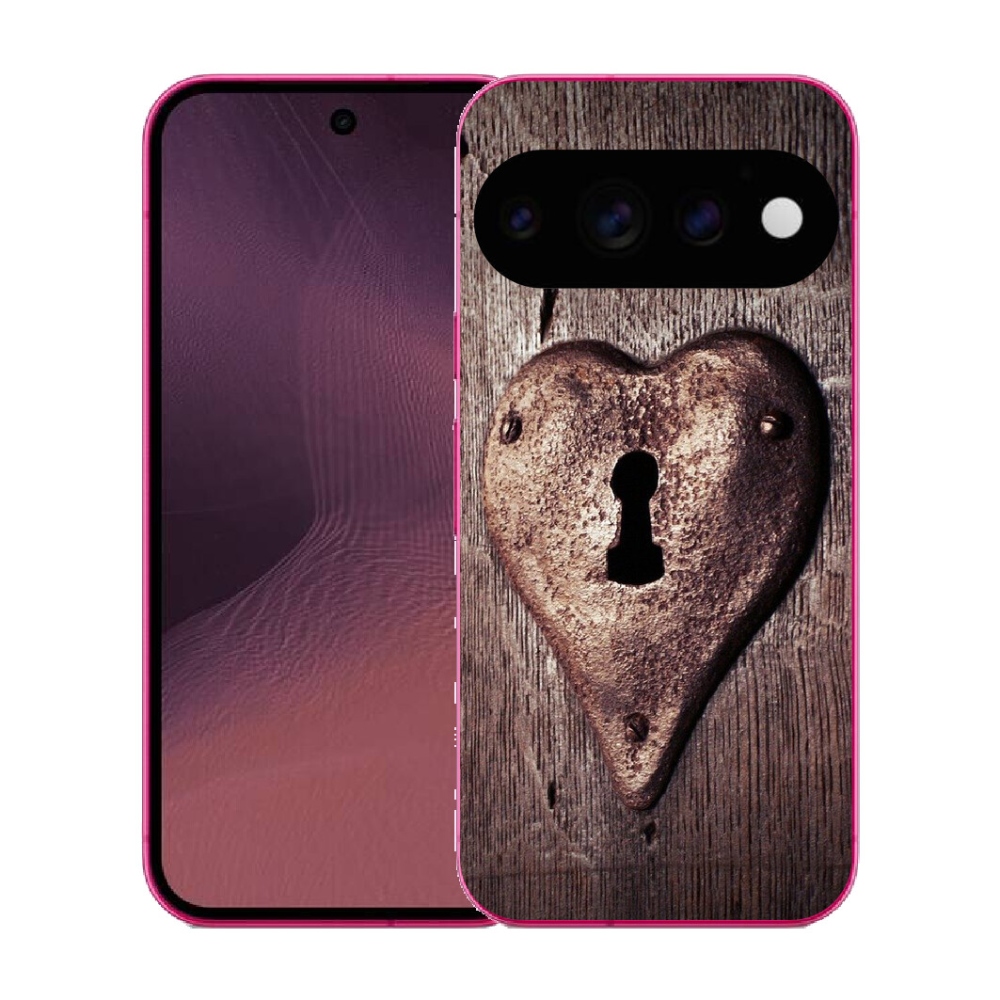 Gélový kryt mmCase na Google Pixel 11 - zámok v tvare srdca