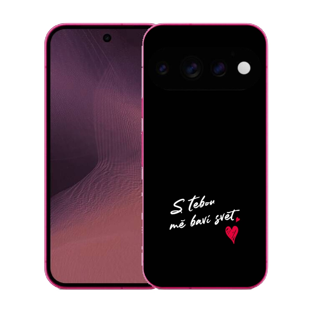 Gélový kryt mmCase na Google Pixel 11 - zamilovaný text 1 čierne pozadie