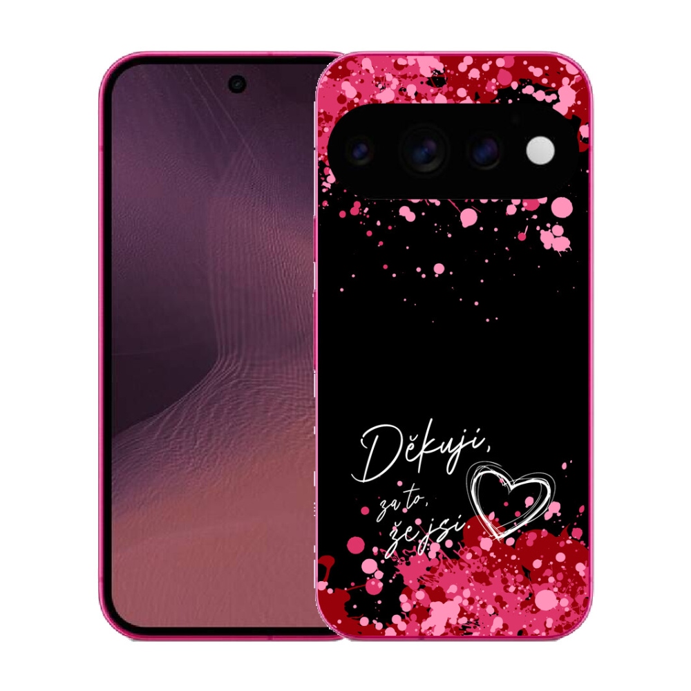 Gélový kryt mmCase na Google Pixel 11 - zamilovaný text 2 čierne pozadie