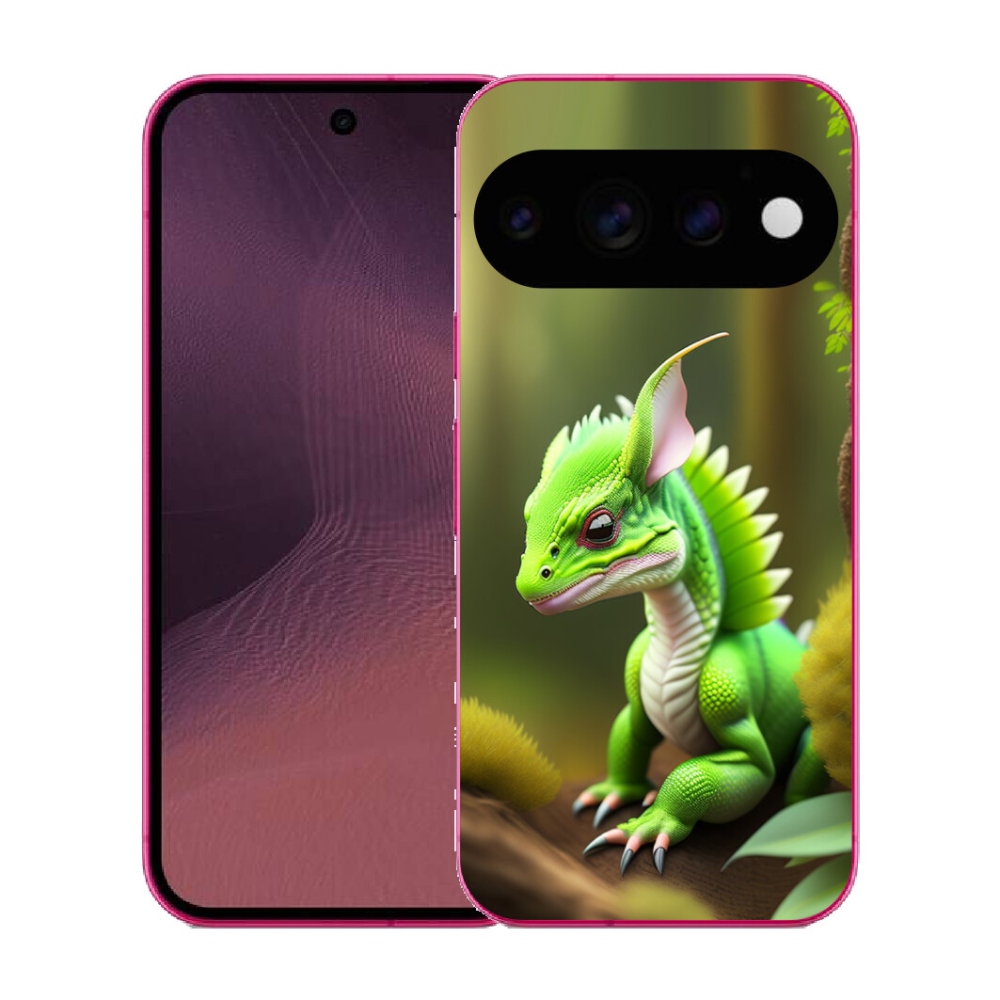 Gélový kryt mmCase na Google Pixel 11 - zelený dráčik